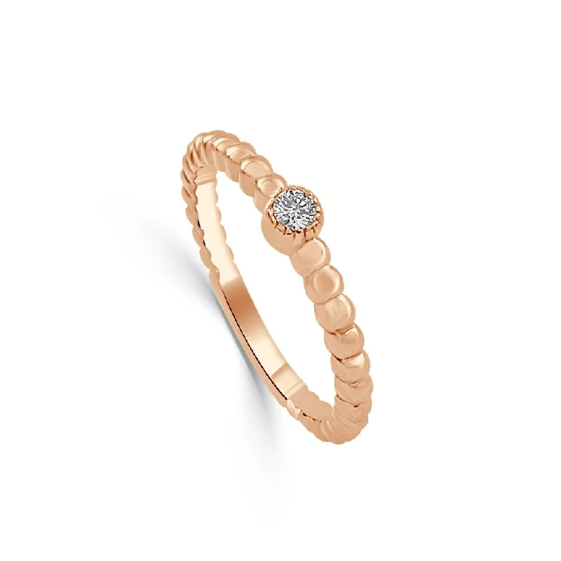 luxury fashion rings for women -Joelle Diamond Wedding Ring 14k Rose Gold 1/10 ct TDW Gifts for Her