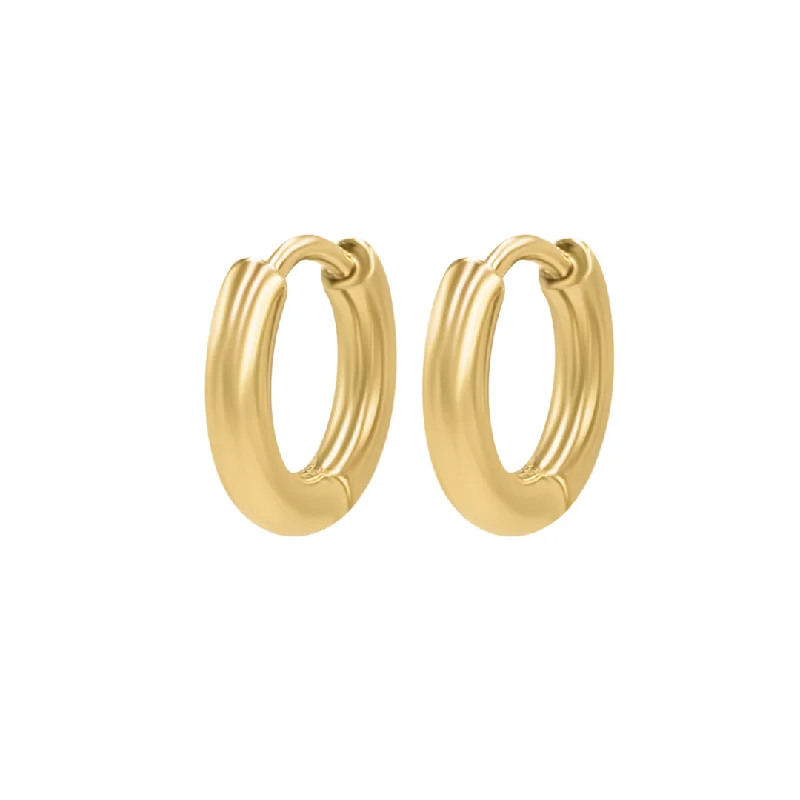 hoop earrings with diamonds -Bespoke Earring Hoop Pair 2.5mm x 8mm - Gold