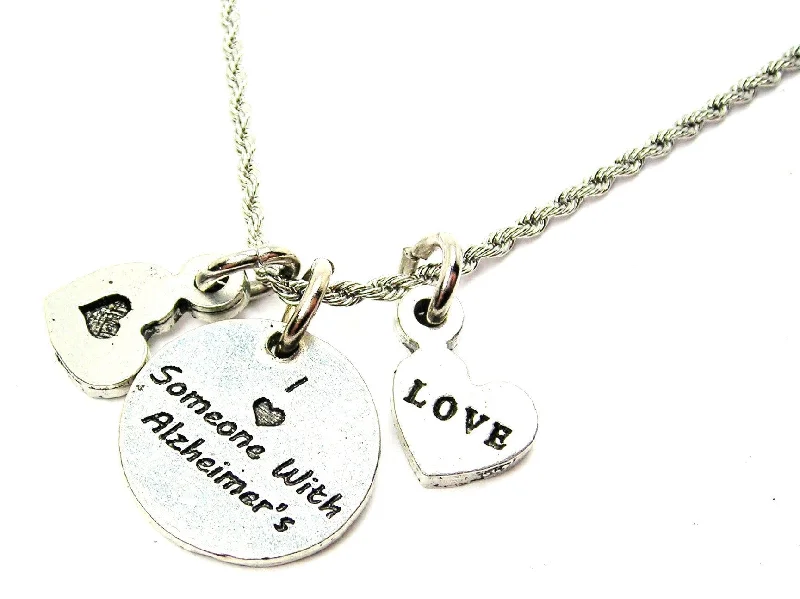 bridal necklaces for women -I Love Someone With Alzheimer's Stainless Steel Rope Chain Necklace