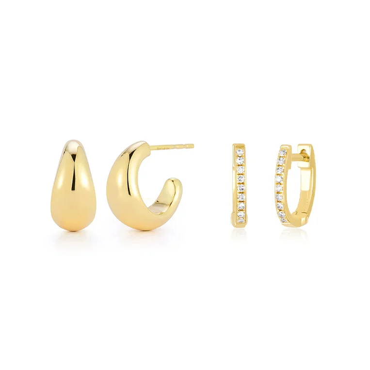 hoop earrings for women -The Statement Huggie Gift Set