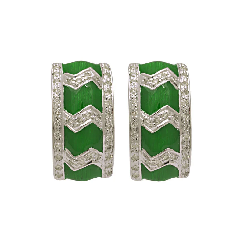 gold stud earrings for women -Earrings-Diamond (Enamel)