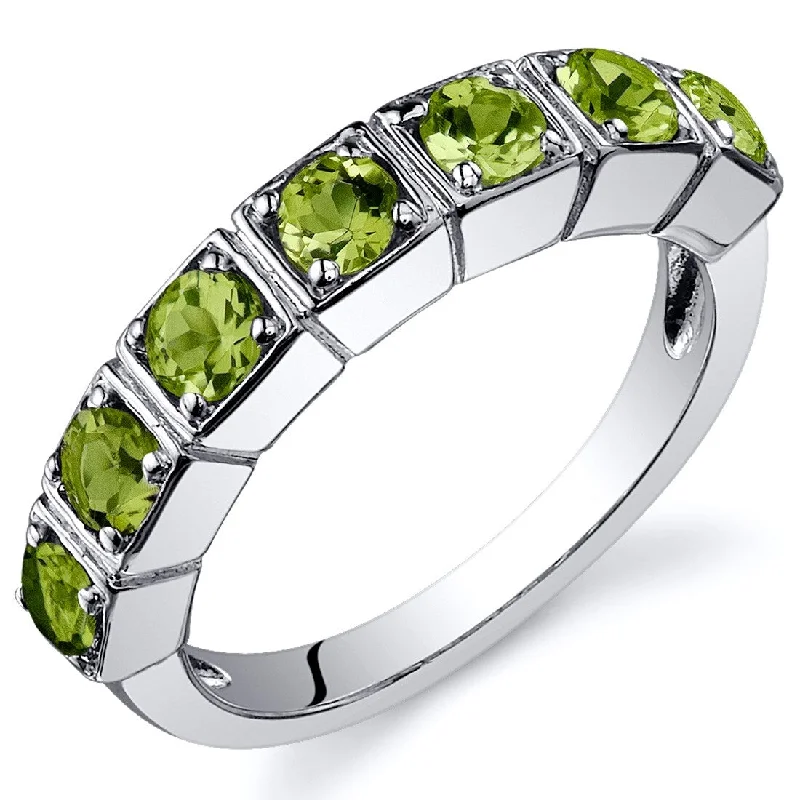 diamond wedding rings for women -Sterling Silver 1.75 ct Peridot Birthstone Ring