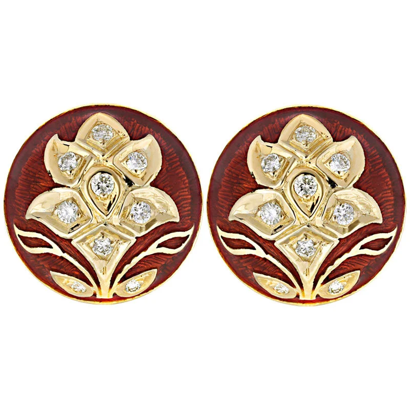 elegant earrings for women -Earrings-Diamond (Enamel)