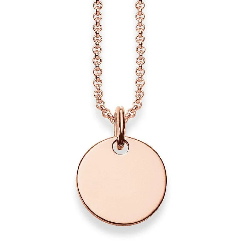 birthday gift necklaces for women -Rose Engravable Disc Necklace