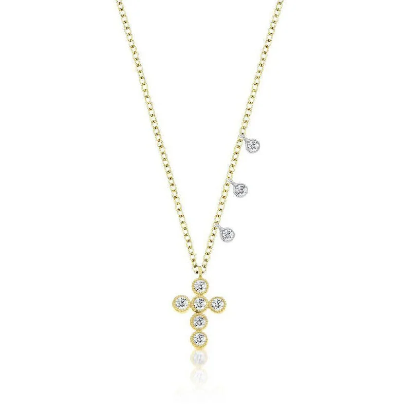 unique necklaces for women -Cross Necklace Yellow Gold