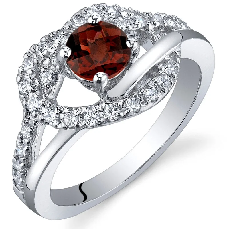 custom wedding rings -Sterling Silver 0.5 ct Garnet Birthstone Ring