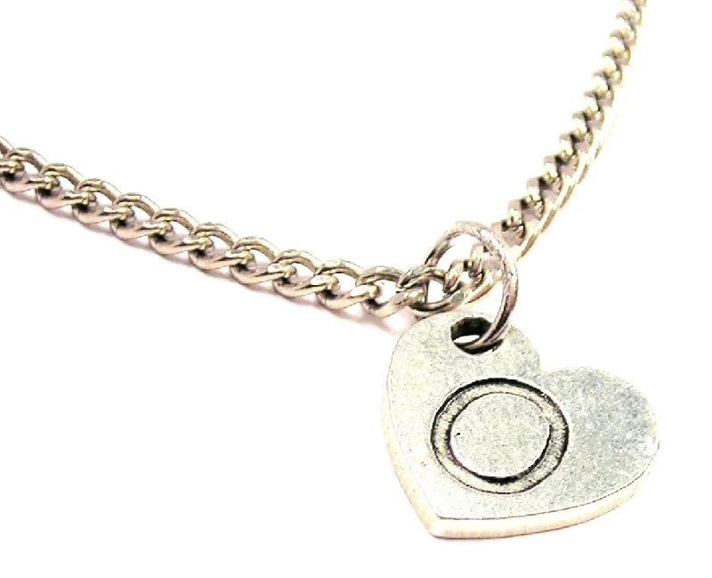 custom pendant necklaces for women -Heart Shaped Initial O Single Charm Necklace