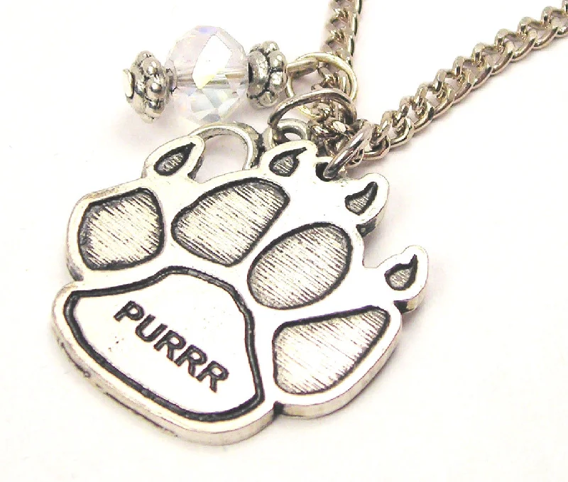 turquoise necklaces for women -Purrr Cat Paw Necklace with Small Heart