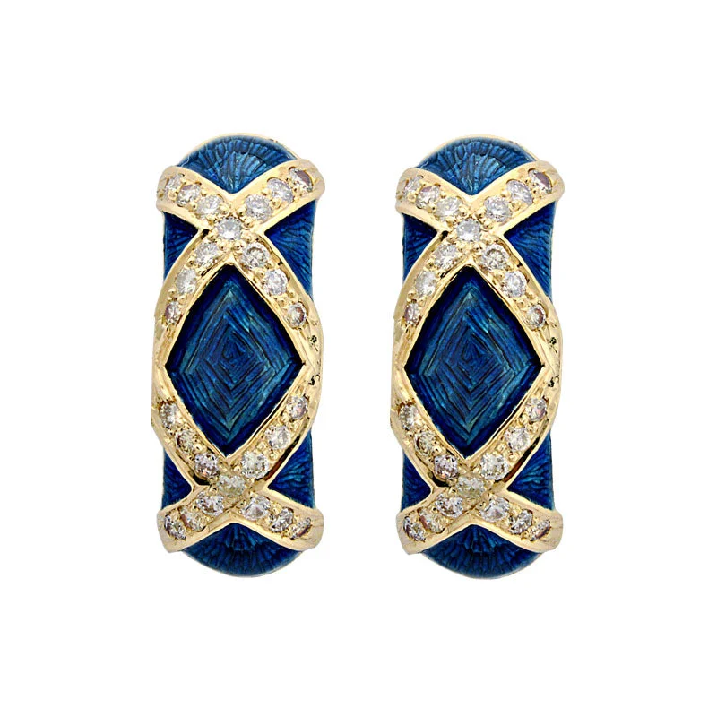 birthstone earrings for women -Earrings-Diamond (Enamel)