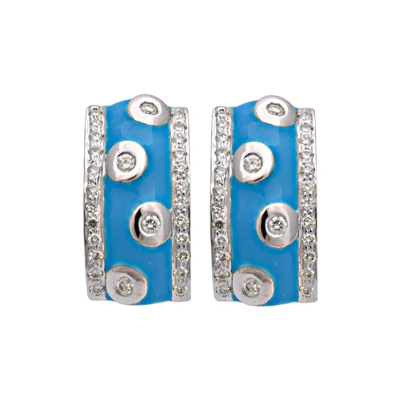 minimalistic earrings for women -Earrings-Diamond (Enamel)