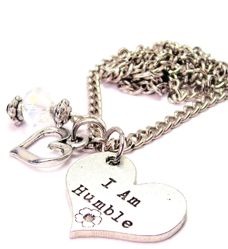 thick chain necklaces for women -I Am Humble Necklace with Small Heart