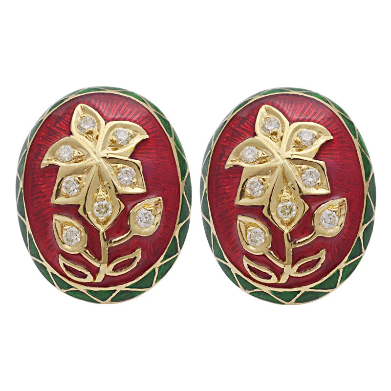 designer earrings for women -Earrings-Diamond (Enamel)