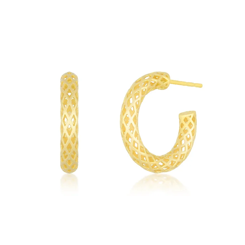 large hoop earrings for women -Woven Gold Hoop Earrings