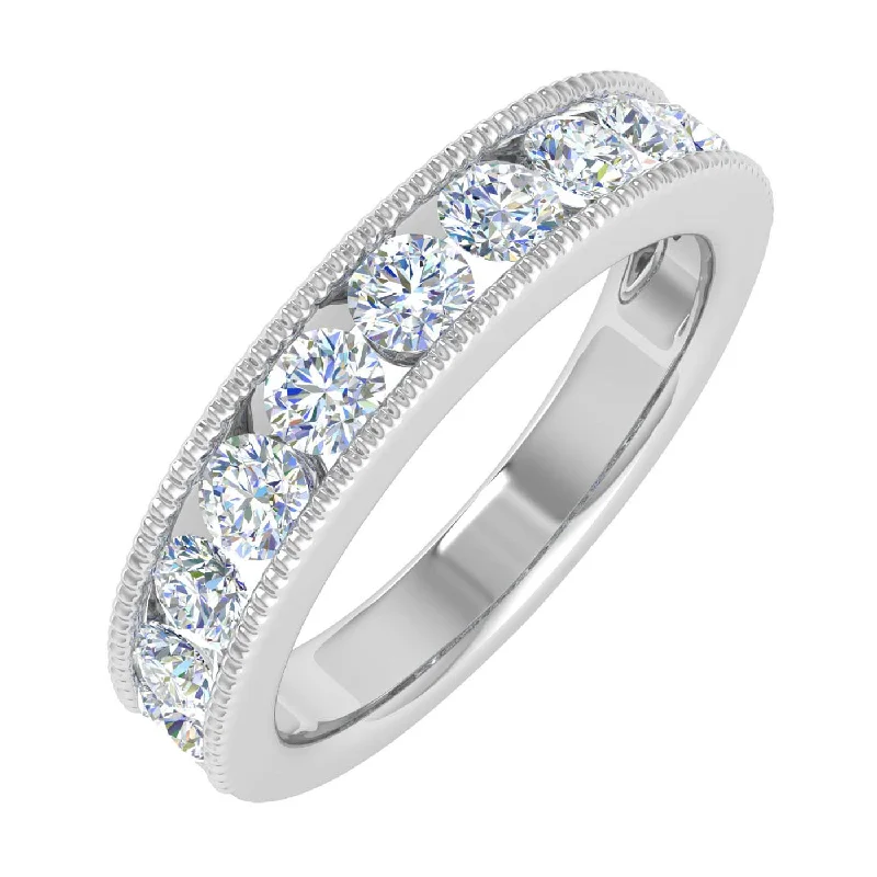 trendy rings for women -1 Carat Diamond Wedding Band Ring in Gold