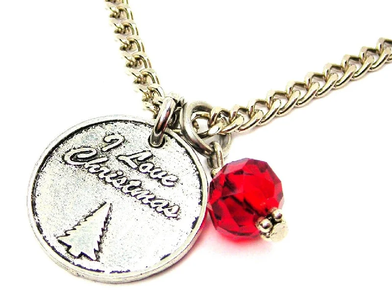 heart necklaces for women -I Love Christmas Single Charm Necklace