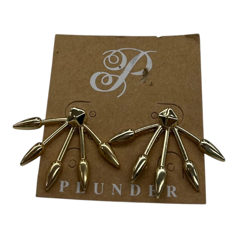 evening earrings for women -Earrings Stud By Plunder In Gold