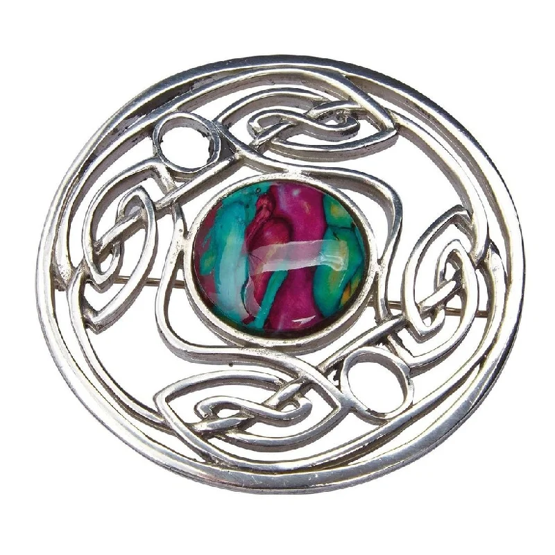 Heather Celtic Weave Brooch - HB67