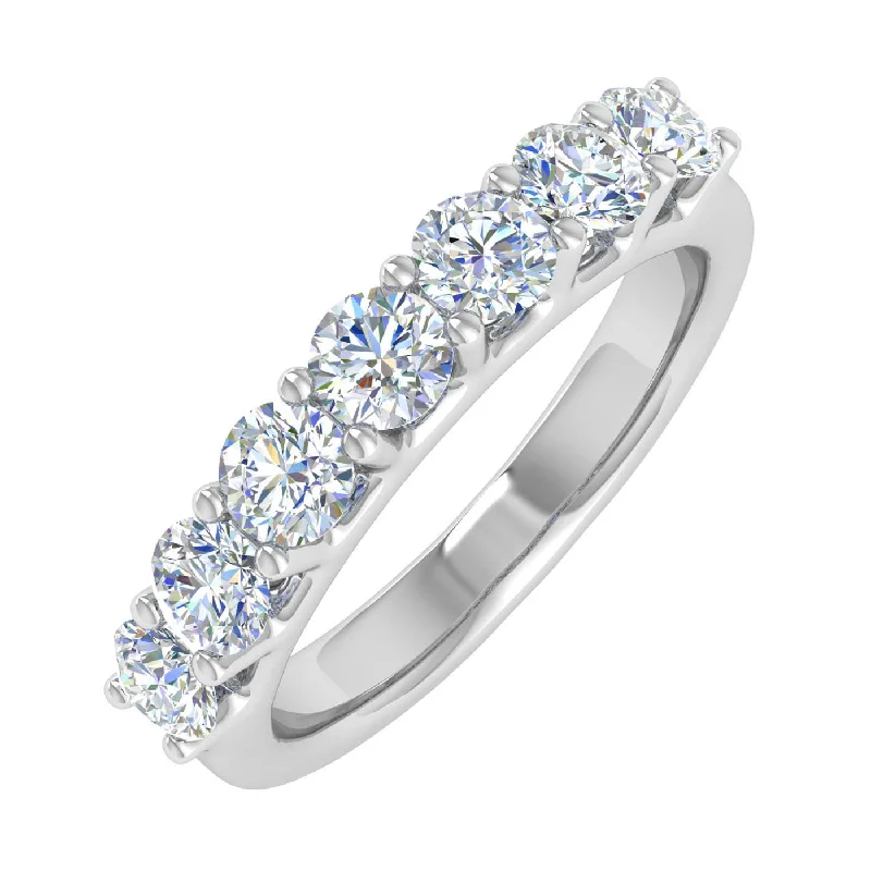 heart diamond rings for women -1 Carat 7-Stone Diamond Wedding Band Ring in Gold