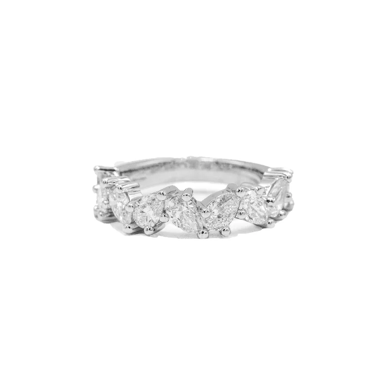 diamond wedding rings for women -14kw 2.16ctw Scattered Pear-Shaped Diamond Band