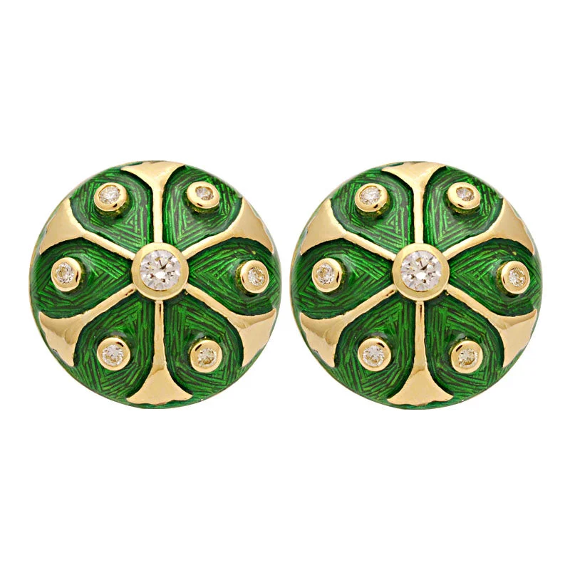 luxury ear cuffs -Earrings-Diamond (Enamel)