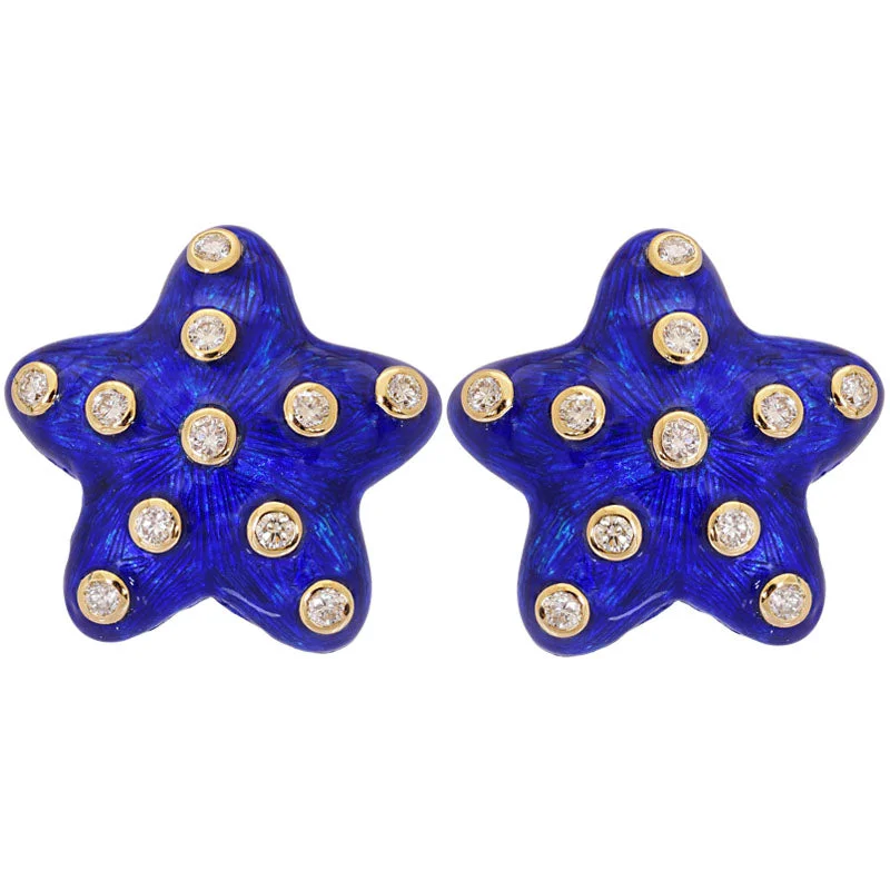 creative earrings for women -Earrings-Diamond (Enamel)