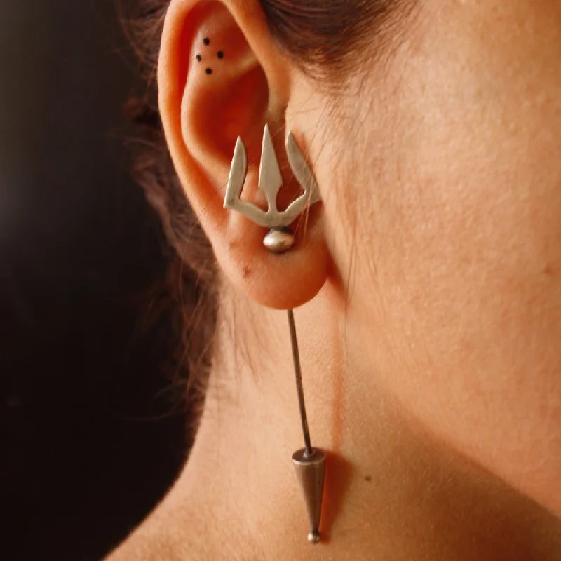 personalized earrings for women -Trishul Earrings