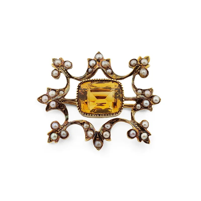 Edwardian Citrine Brooch