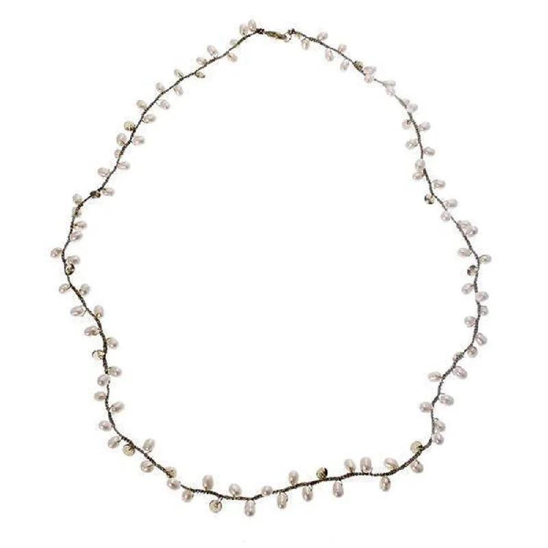 diamond necklaces for women -White Pearl Necklace