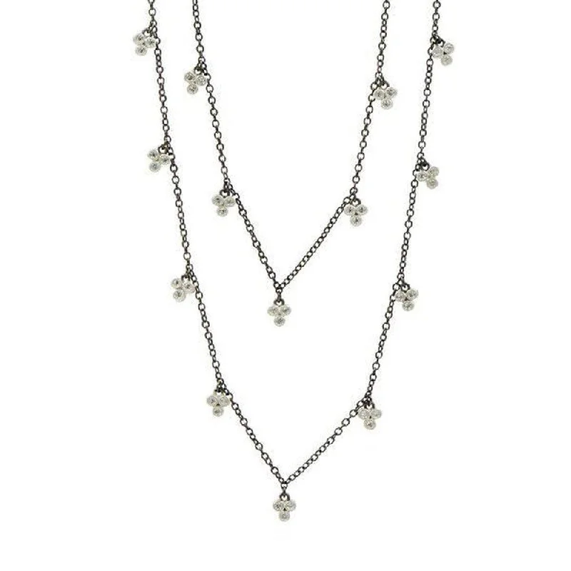 stylish pearl necklaces for women -Industrial Three Point Necklace