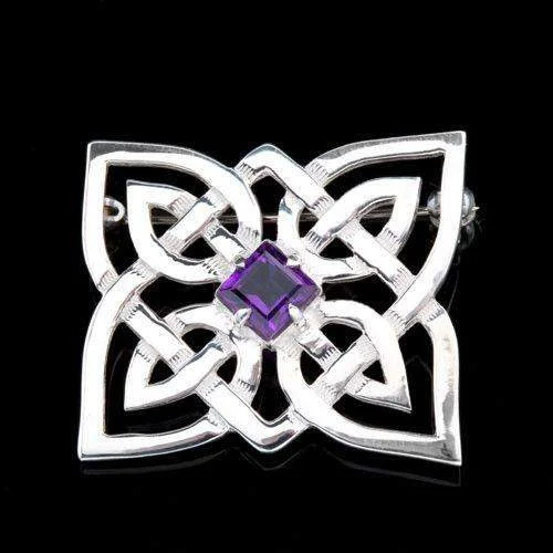 Sterling Silver or Gold Celtic Brooch - B992