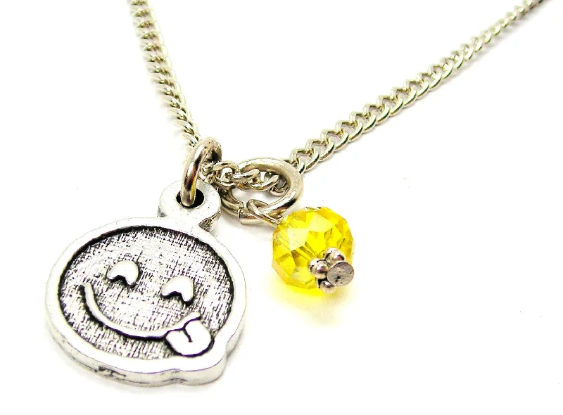 vintage bridal necklaces for women -Tongue Sticking Out Emoji Necklace