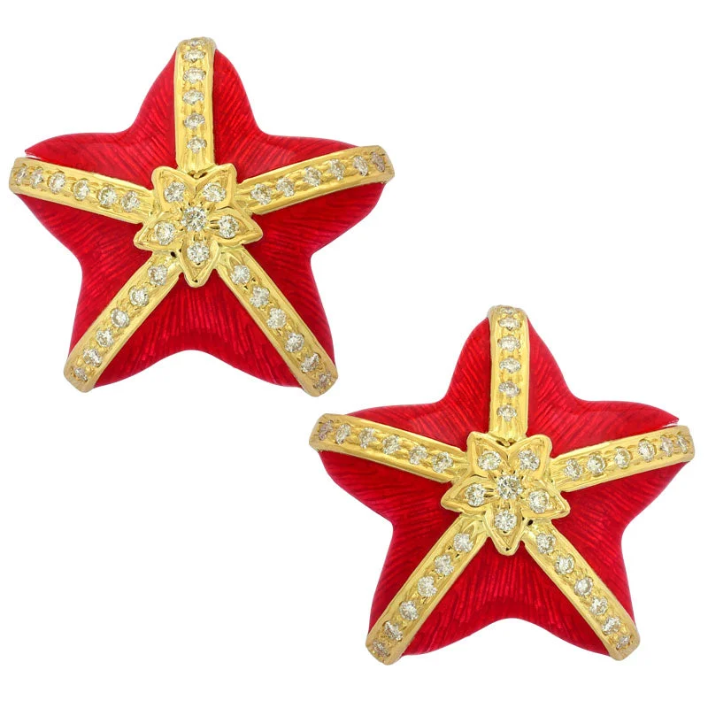 unique earrings for women -Earrings-Diamond (Enamel)