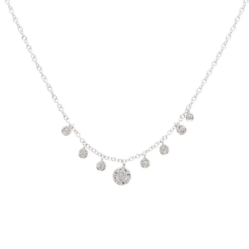 trendy necklaces for women -White Gold Disc Necklace