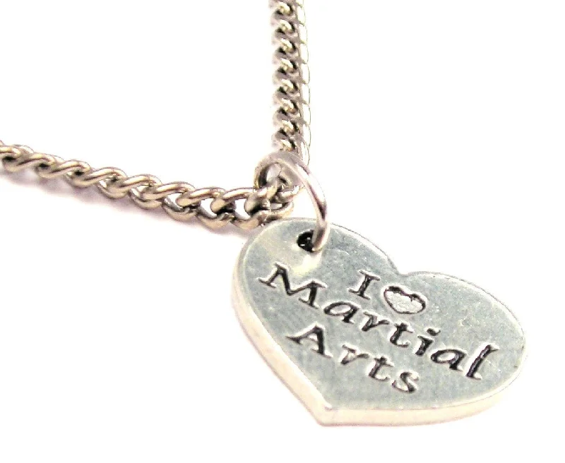 luxurious necklaces for women -I Love Martial Arts Single Charm Necklace