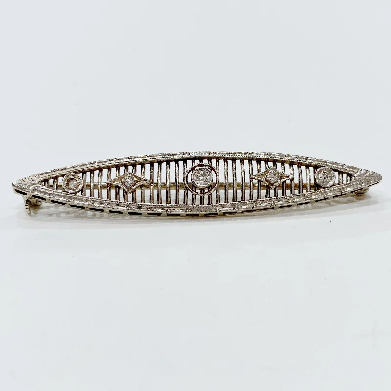 Estate Collection Brooch - 14K & Diamond