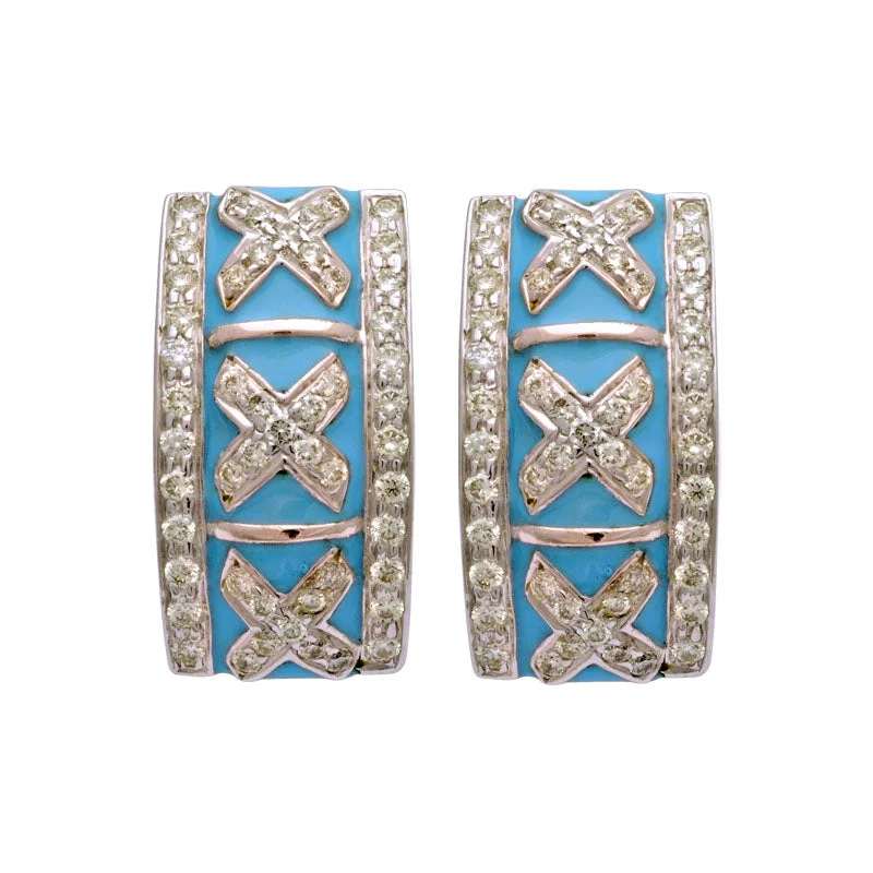 drop earrings for women -Earrings-Diamond (Enamel)