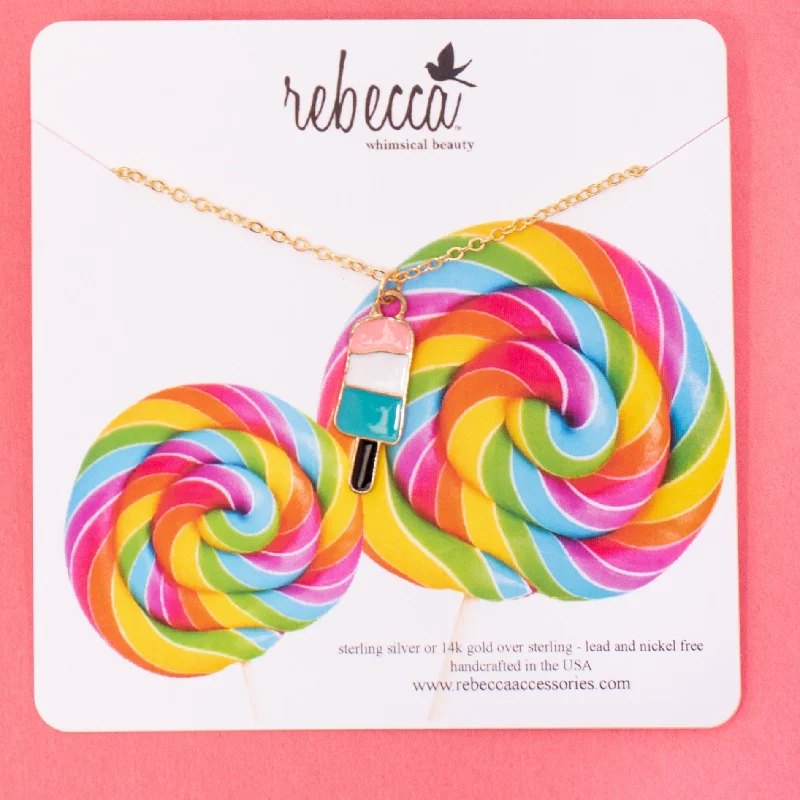 layered necklaces for women -Three Flavors Ice Cream Enamel Charm Children's Necklace