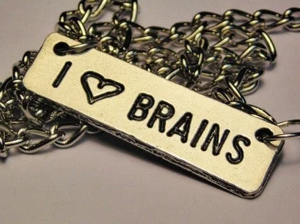 fashion choker necklaces -I Love Brains Statement Platform Necklace