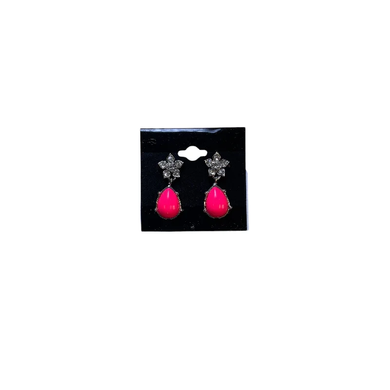 emerald earrings for women -EARRINGS DANGLE/DROP by LOFT In PINK & SILVER