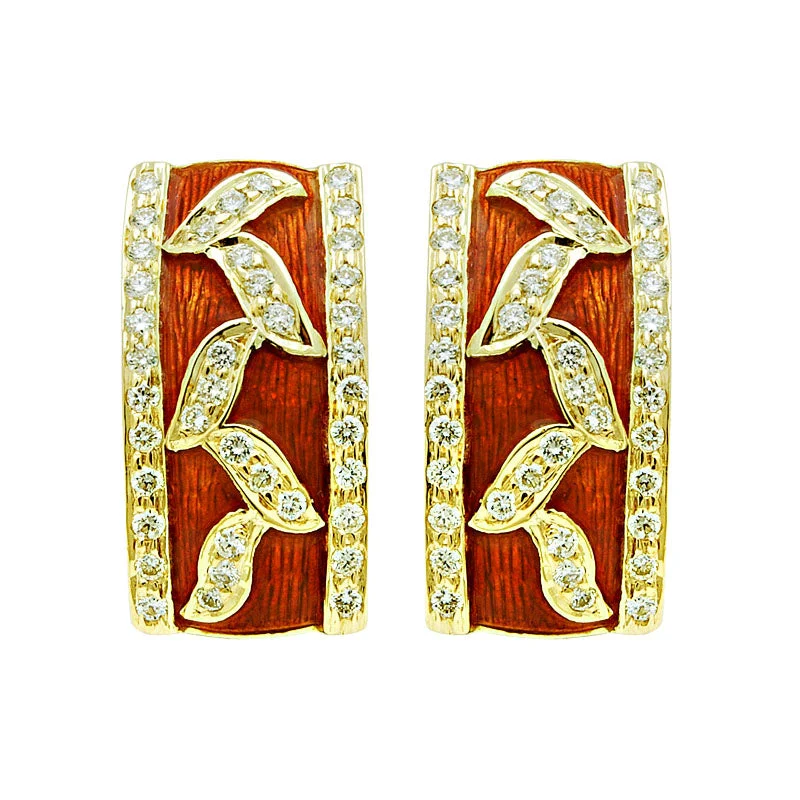 antique earrings for women -Earrings-Diamond (Enamel)