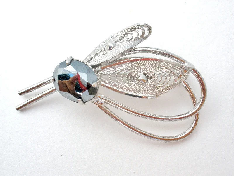 Zeidell's Sterling Silver Hematite Brooch Pin