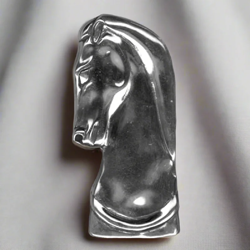 Greek Parthenon Horse Head Brooch in Sterling Silver (K-87)