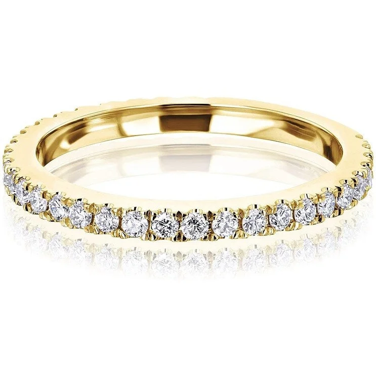 fashion rings for women -Annello by Kobelli 14K Gold Lab Grown Diamond Near Eternity Ring (DEF/VS)