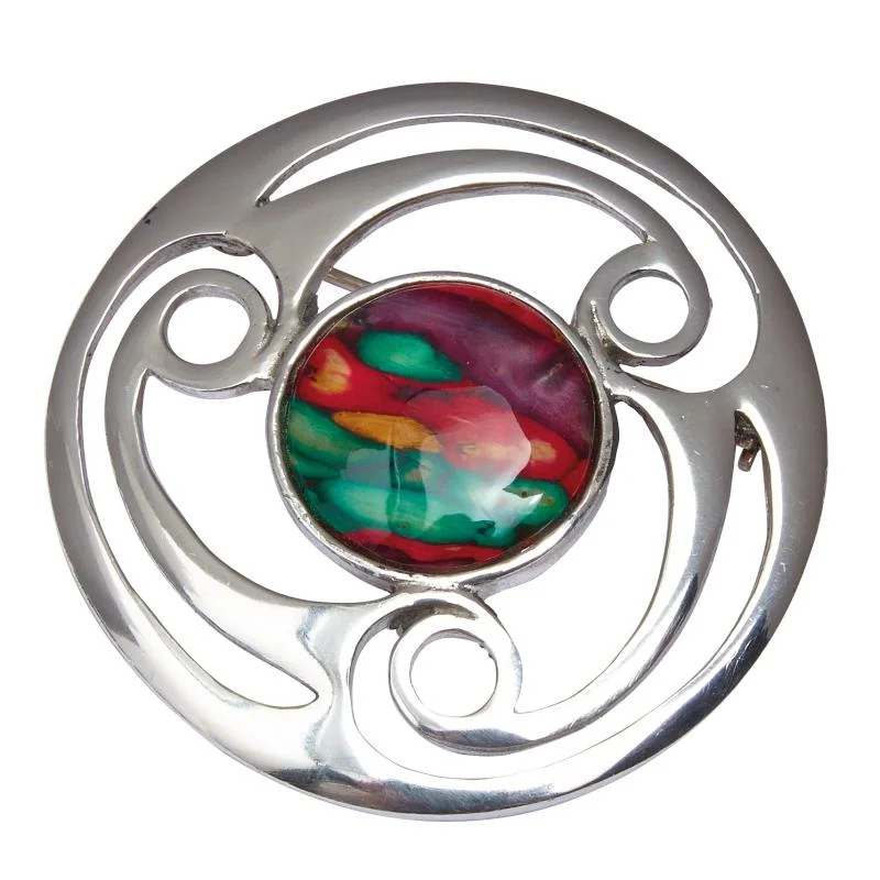 Heather Celtic Triskele Brooch - HB57