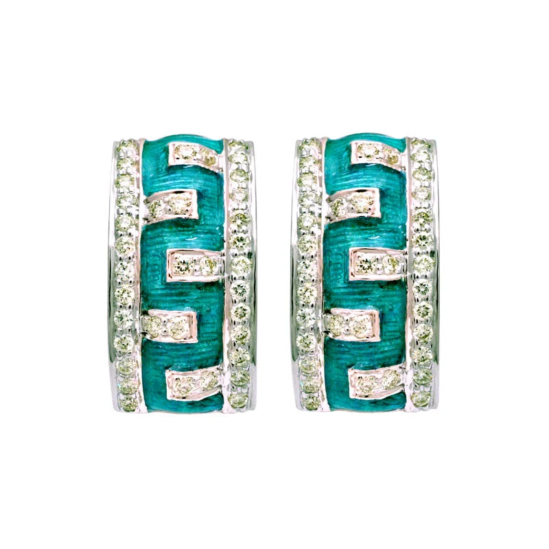 gemstone earrings for women -Earrings-Diamond (Enamel)