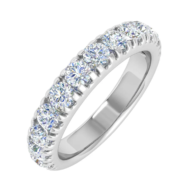 modern wedding rings for women -1 Carat Diamond Wedding Band Ring in Gold - IGI Certified