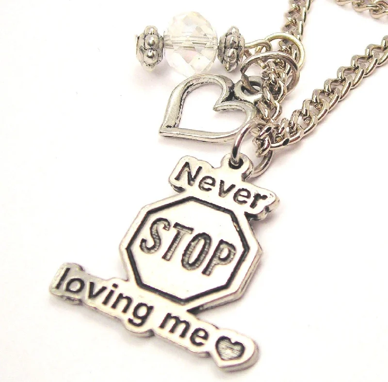 classic necklaces for women -Never Stop Loving Me Necklace with Small Heart