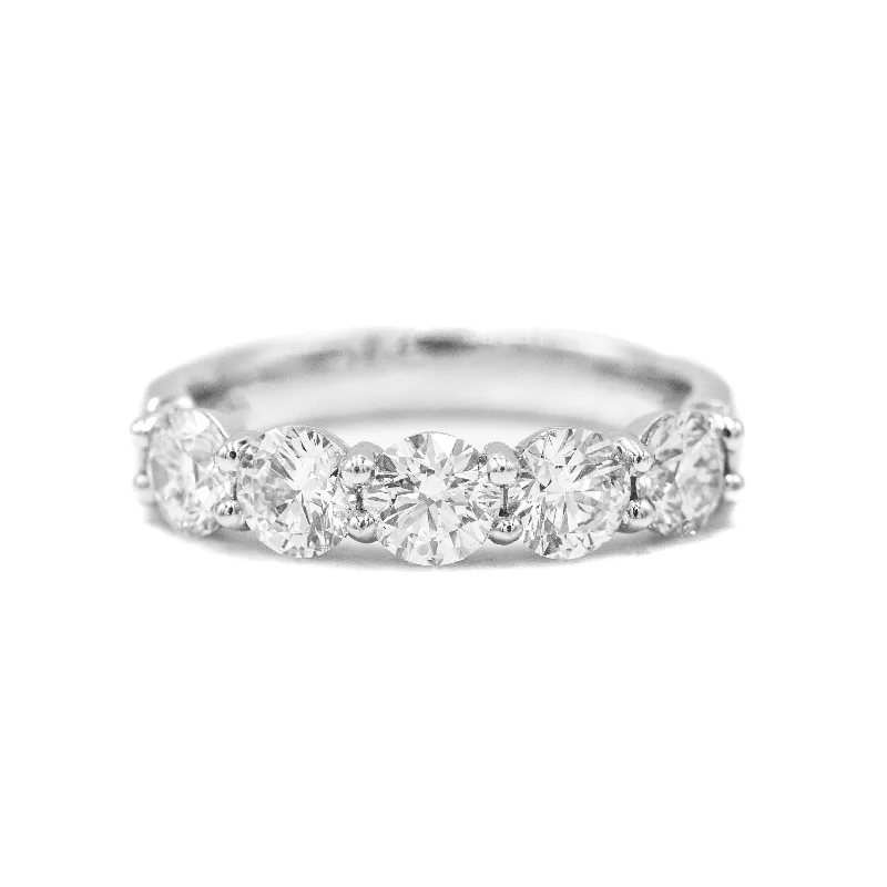 eternity rings with diamonds -Platinum 1.52ctw 5-Stone Diamond Band