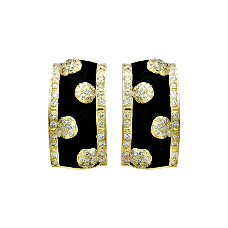 minimalistic earrings for women -Earrings-Diamond (Enamel)