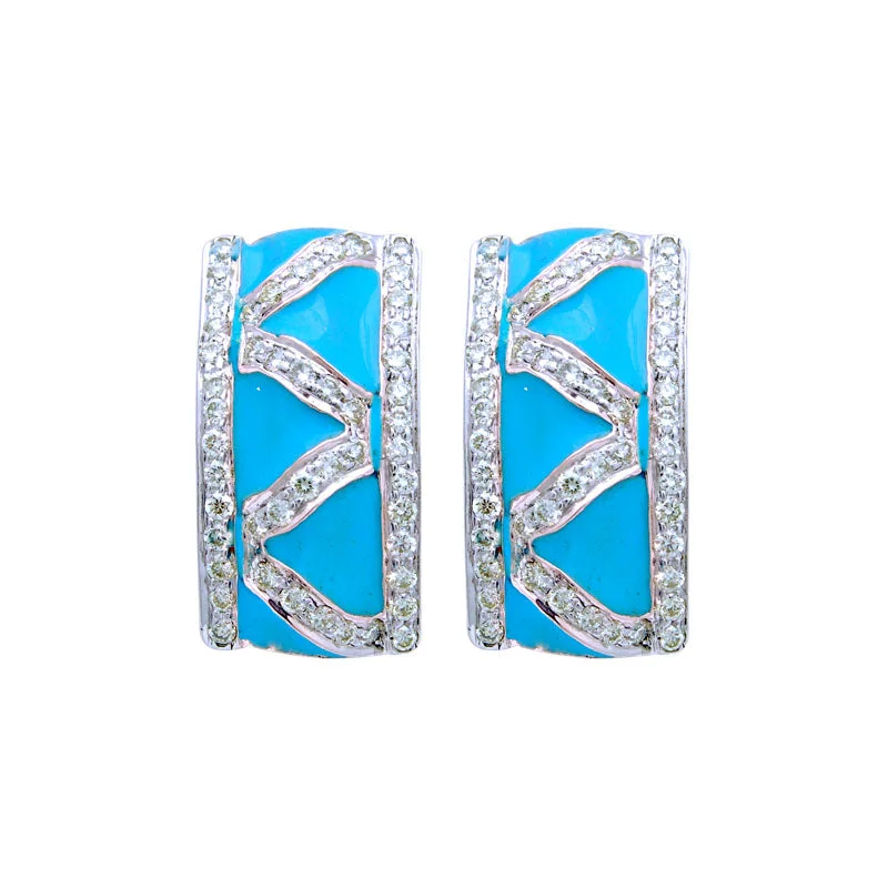 dangle earrings for women -Earrings-Diamond (Enamel)